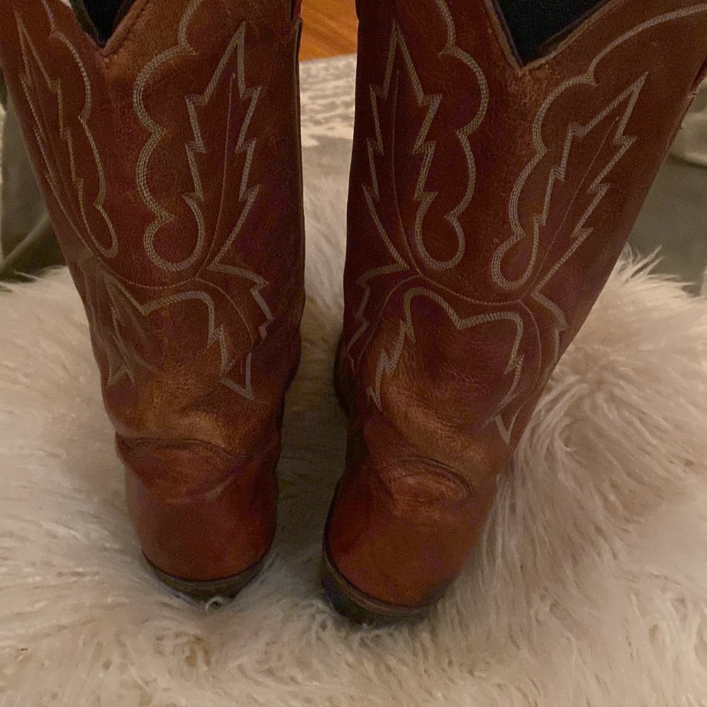 Abilene Brown Leather Cowboy Boots - Picture 4 of 6